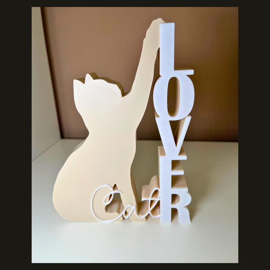 🐱 Cat Lover Aufsteller – stylische Deko für Katzenfreunde (3D-Druck)