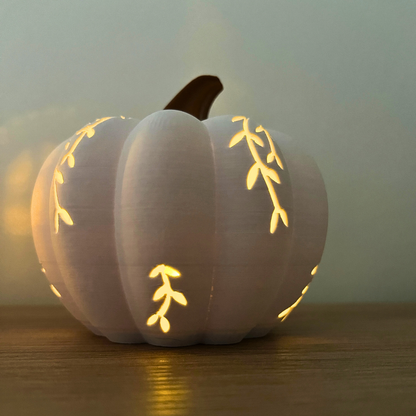 Herbstdeko Kürbis-Set – 2x 3D-Kürbis mit LED-Effekt – Handmade Deko für Halloween & Wohnzimmer