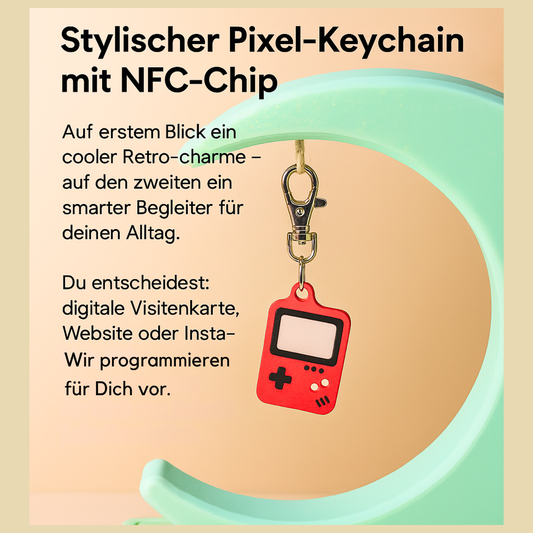 🔑 Pixel Hero NFC-Keychain – Retro trifft smart