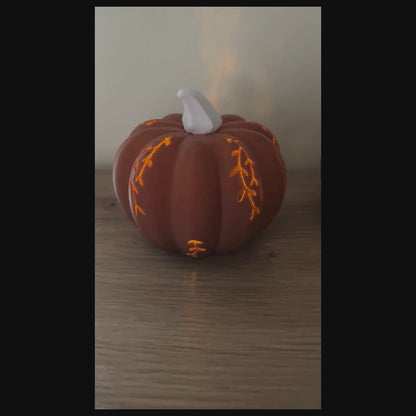 Herbstdeko Kürbis-Set – 2x 3D-Kürbis mit LED-Effekt – Handmade Deko für Halloween & Wohnzimmer